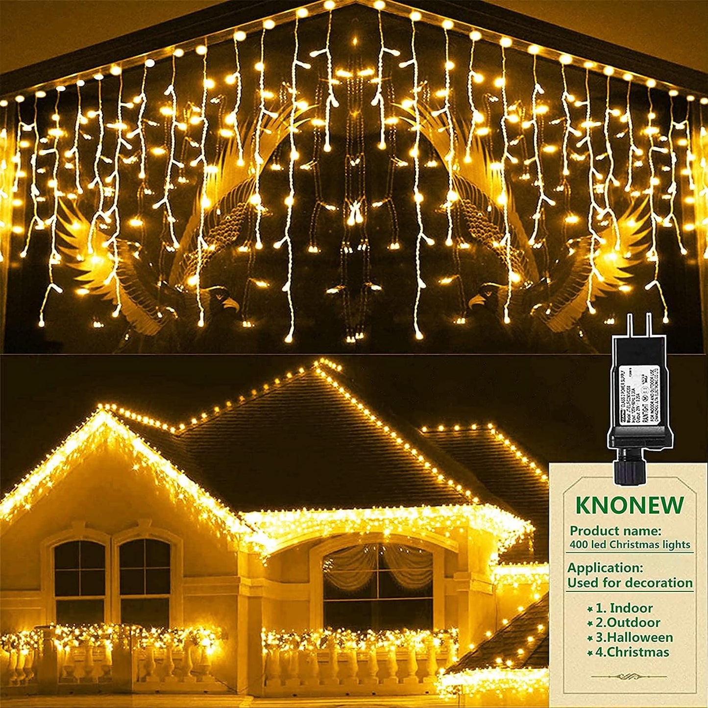KNONEW 400 LED Christmas Lights for Outdoor and Indoor Decor