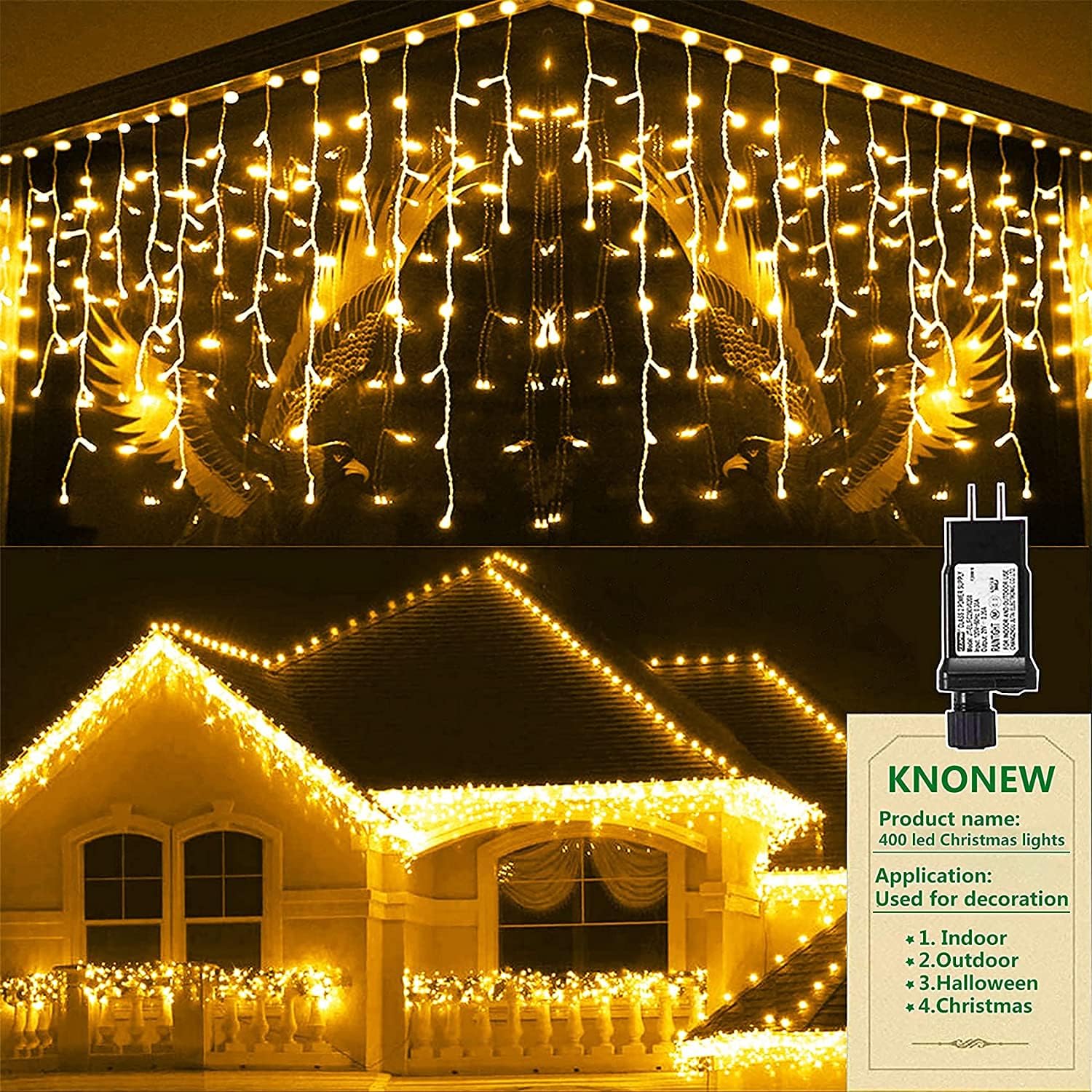 KNONEW 400 LED Christmas Lights for Outdoor and Indoor Decor