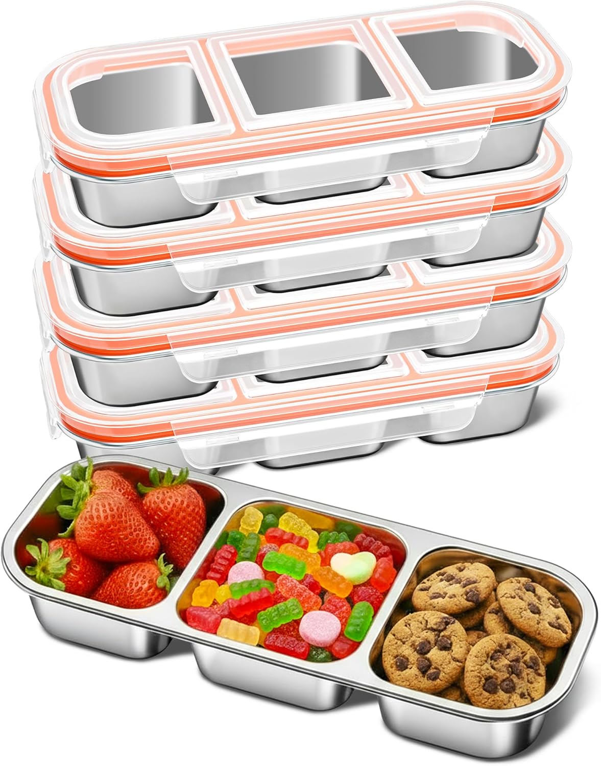 QCQHDU Snack Containers: Reusable Stainless Steel Bento Box Set
