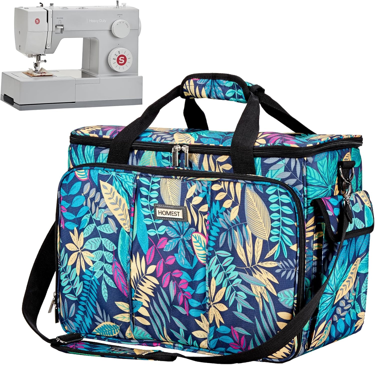 HOMEST Sewing Machine Carrying Case with Multiple Storage Pockets
