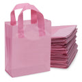 Pink Frosted Gift Bags with Handles 8x4x10 - Pack of 100