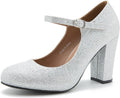 Comfortable Mary Jane Closed Toe Pumps with Chunky Heels for Women