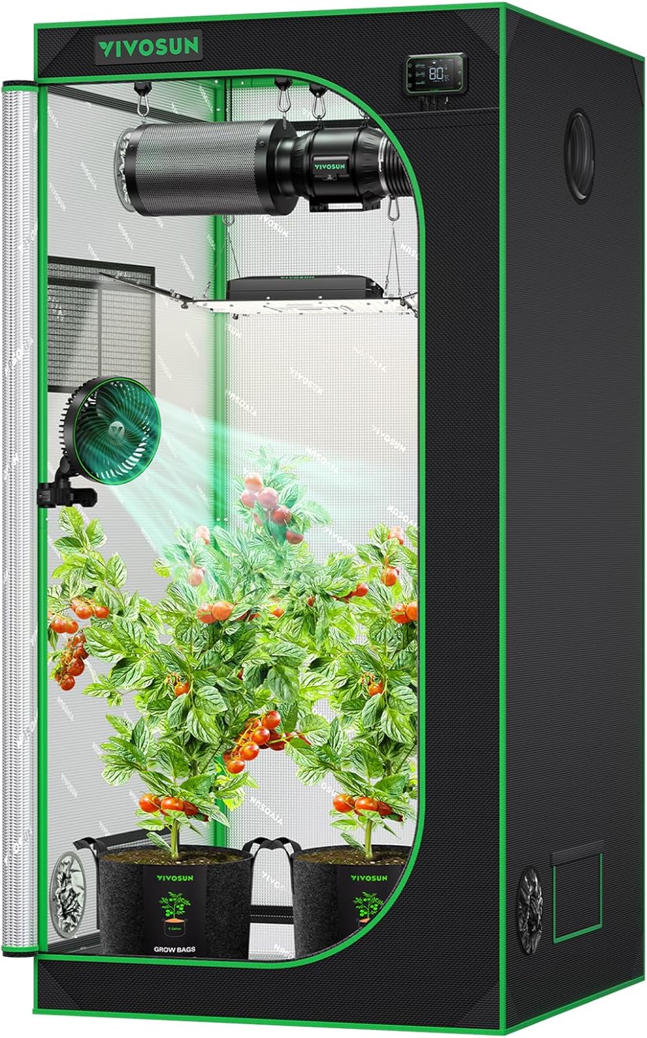 VIVOSUN S336 3x3 Grow Tent for Hydroponics with Observation Window