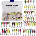 THKFISH Ice Fishing Jigs 54pcs Glow Kit - Versatile Ice Lures