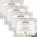 Hoikwo 8.5x11 Picture Frames Silver Glass Certificate Frames - 4 Pack
