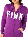 PINK Logo Zip-up Sweatshirt for Relaxed Casual Looks