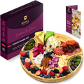 Large Round Cheese Board and Knife Set - Bamboo Charcuterie Board