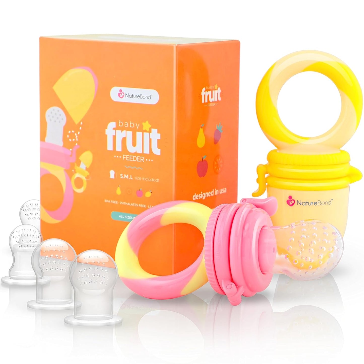 NatureBond Baby Food Feeder (2 Pack) - Teether & Teething Toy