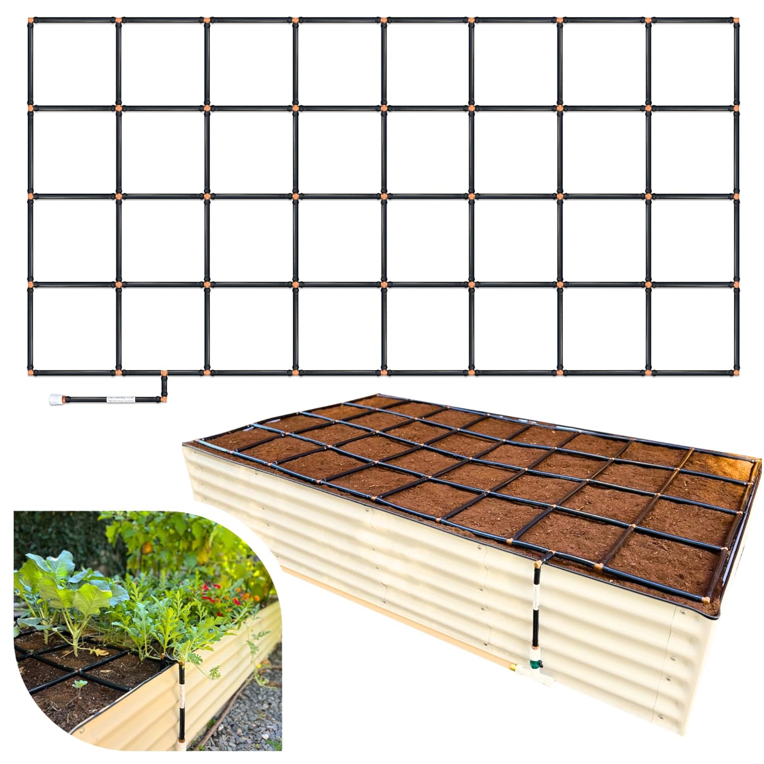 Garden Grid Watering System for Effortless Plant Hydration