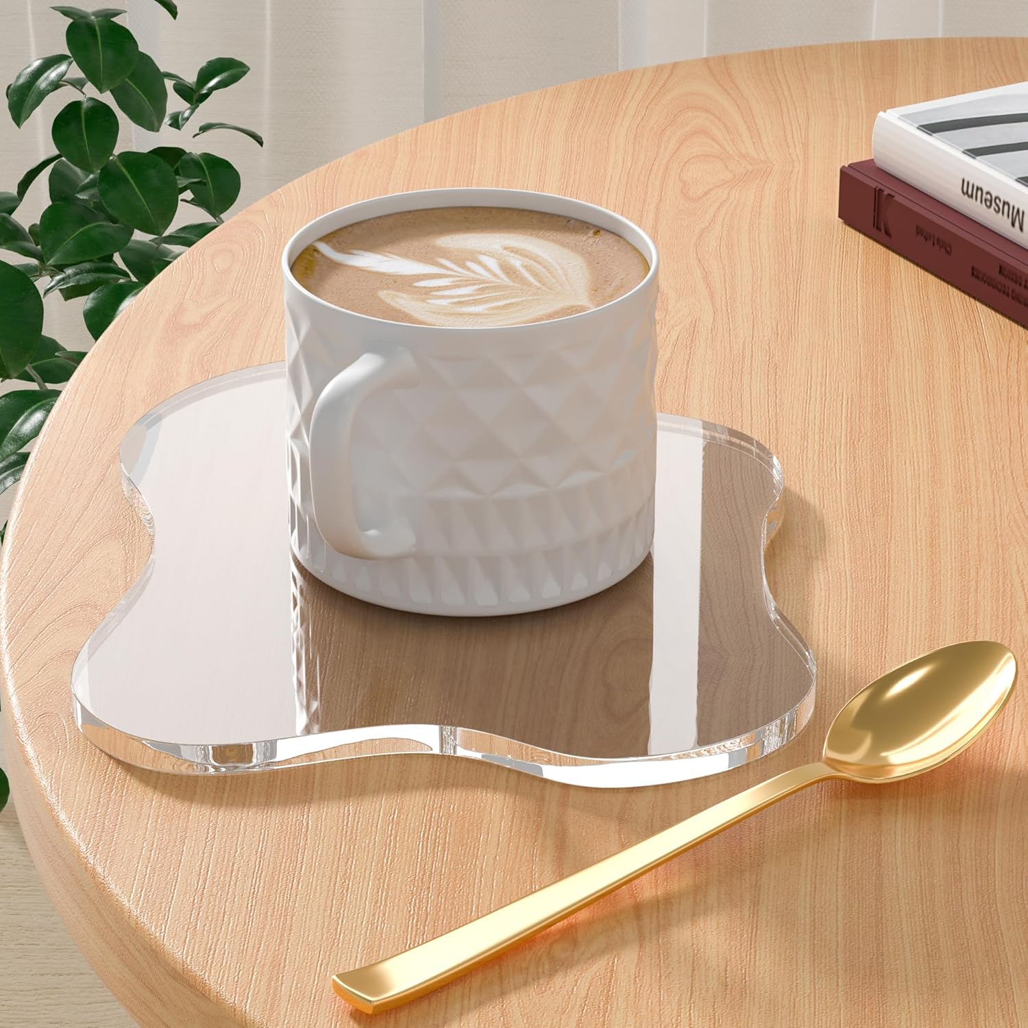 Clear Cloud Drink Coaster Set - Tabletop Protection & Display