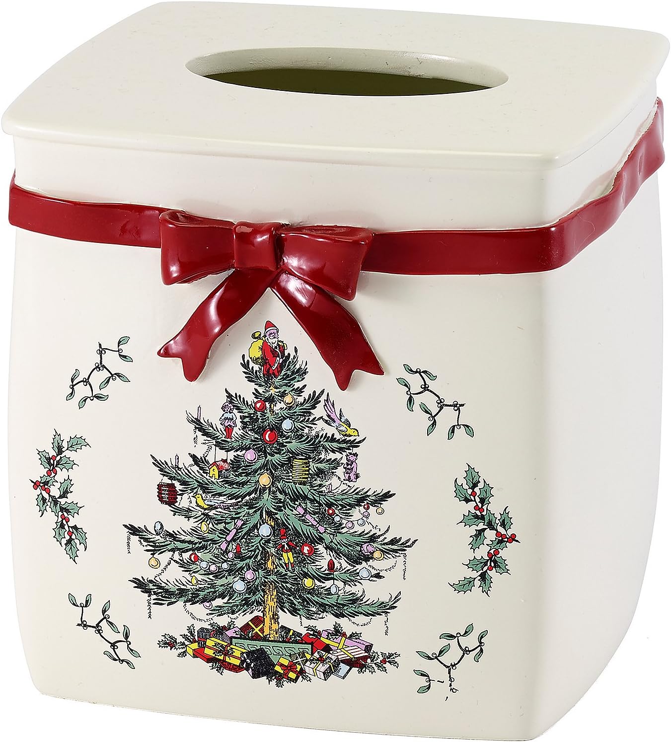 Spode Christmas Tree Tissue Box Cover for Holiday Decor