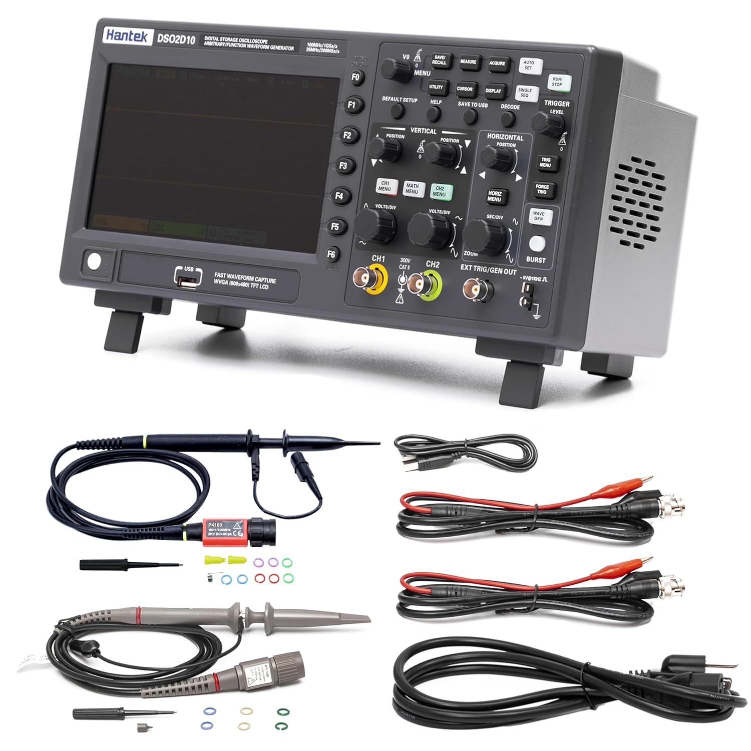 Hantek DSO2D10 Digital Storage Oscilloscope with Waveform Generator