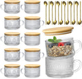 LANDNEOO 12pcs Irish Coffee Glasses Set - Vintage 14oz Mugs with Lids
