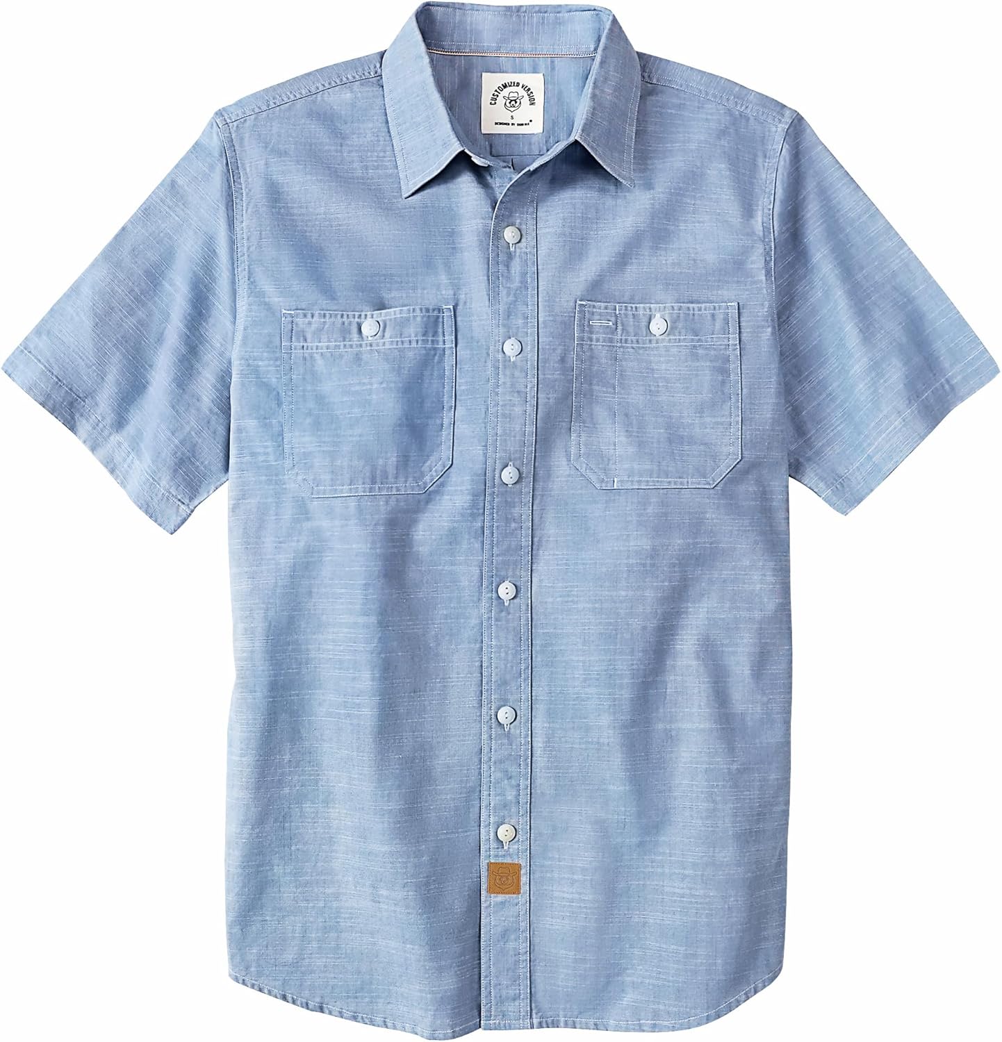Dubinik Mens Short Sleeve Button Down Chambray Work Shirts
