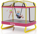 6.5FT Rectangle Trampoline for Kids with Swing - Safe Backyard Fun