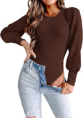 Long Puff Sleeve Sweaters for Women Bodysuit - Cozy Fall Staple