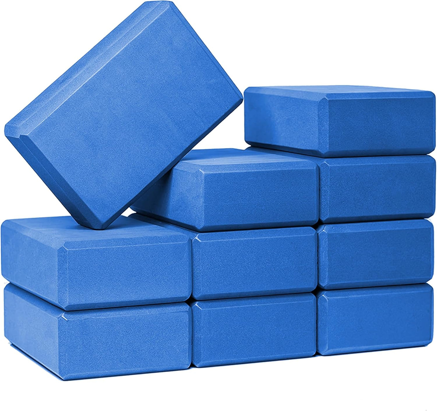 Firm Support Yoga Blocks - Bulk 10 Pack for Pilates & Stretching