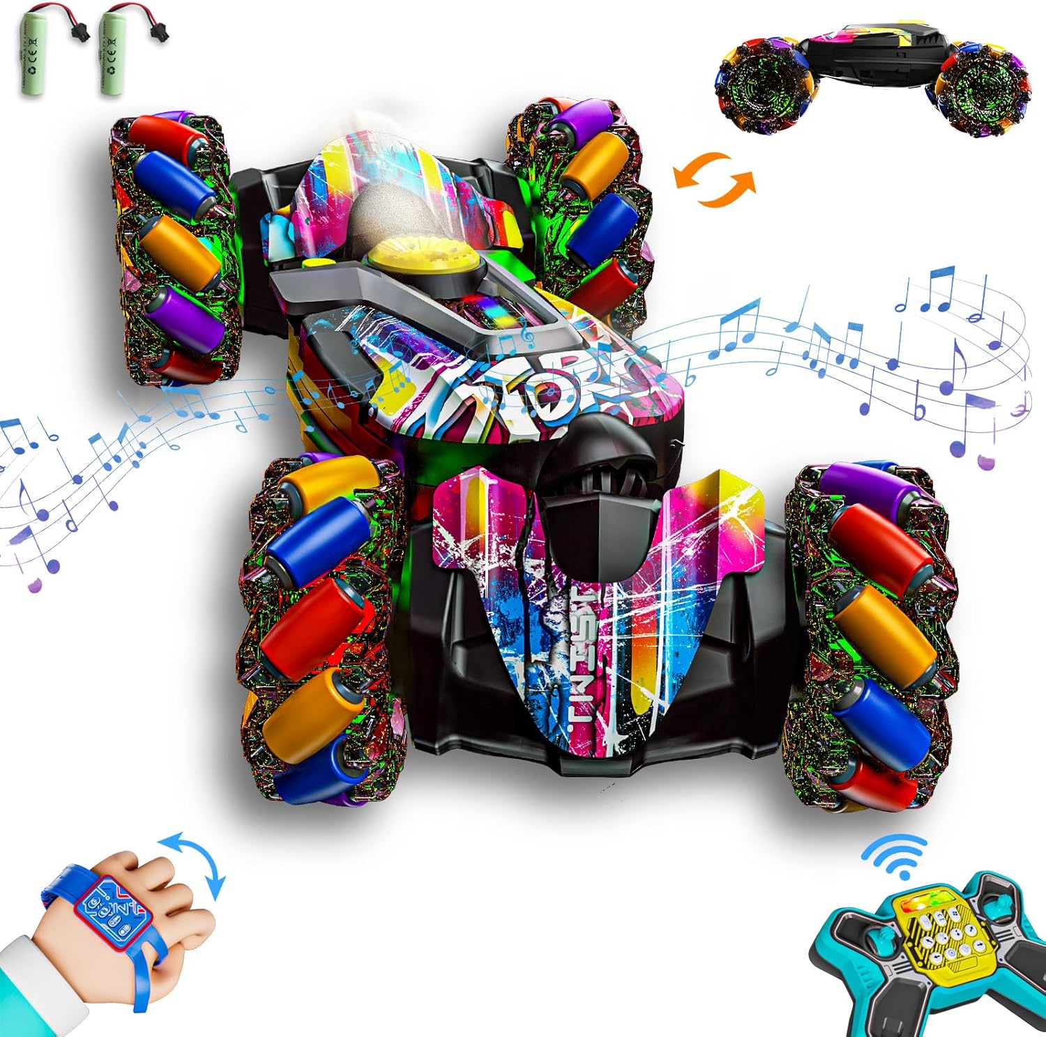 Gesture Sensing RC Stunt Car w/ 4WD 360 Spins - Kid's Ultimate Fun!