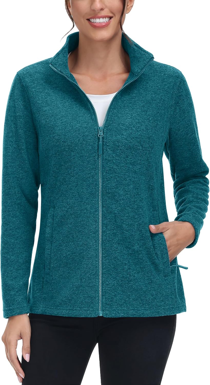 TACVASEN Women's Full Zip Fleece Jacket for Winter Comfort