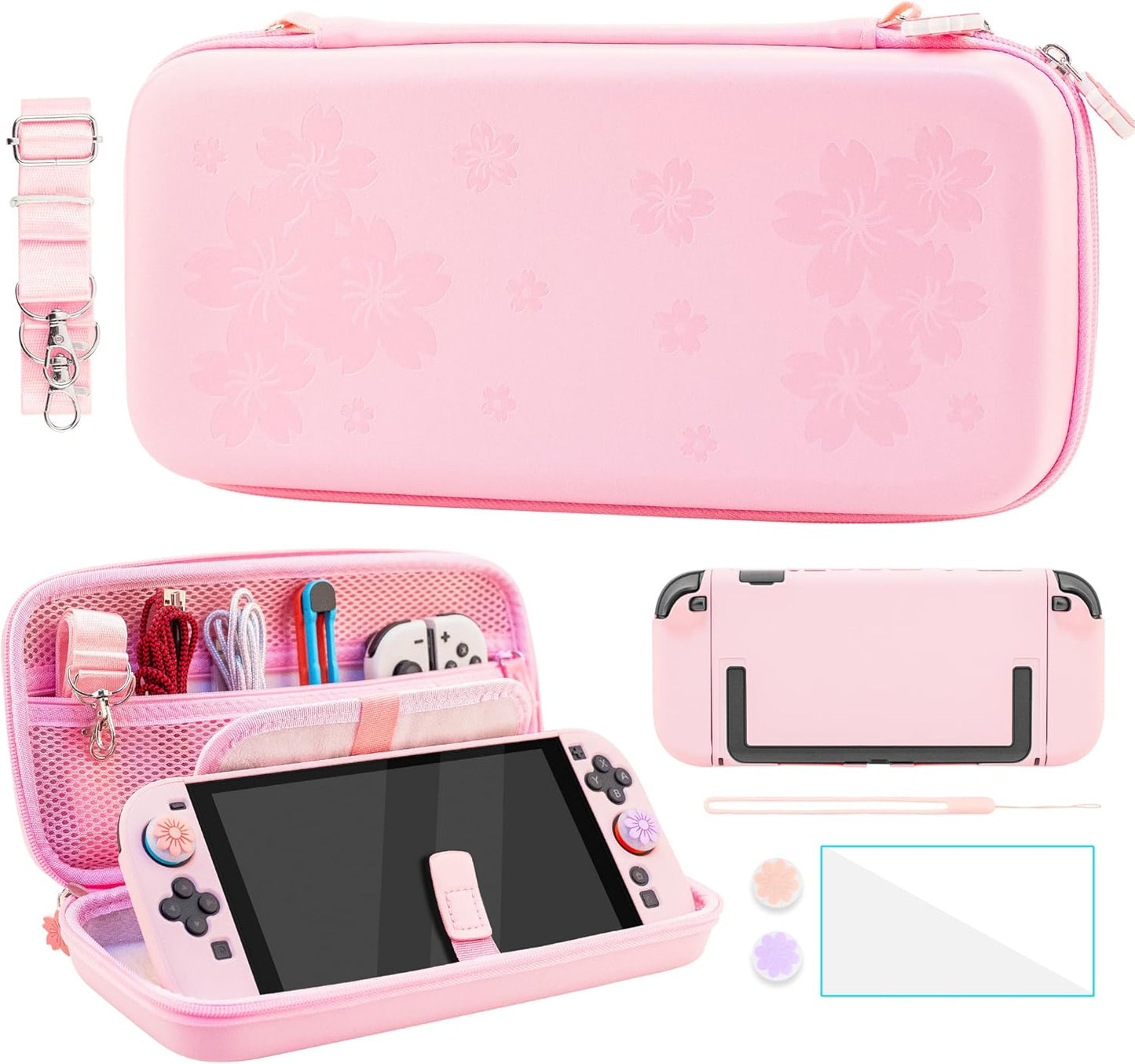 FANPL Case Bundle for Nintendo Switch 2 Accessories - Sakura Pink