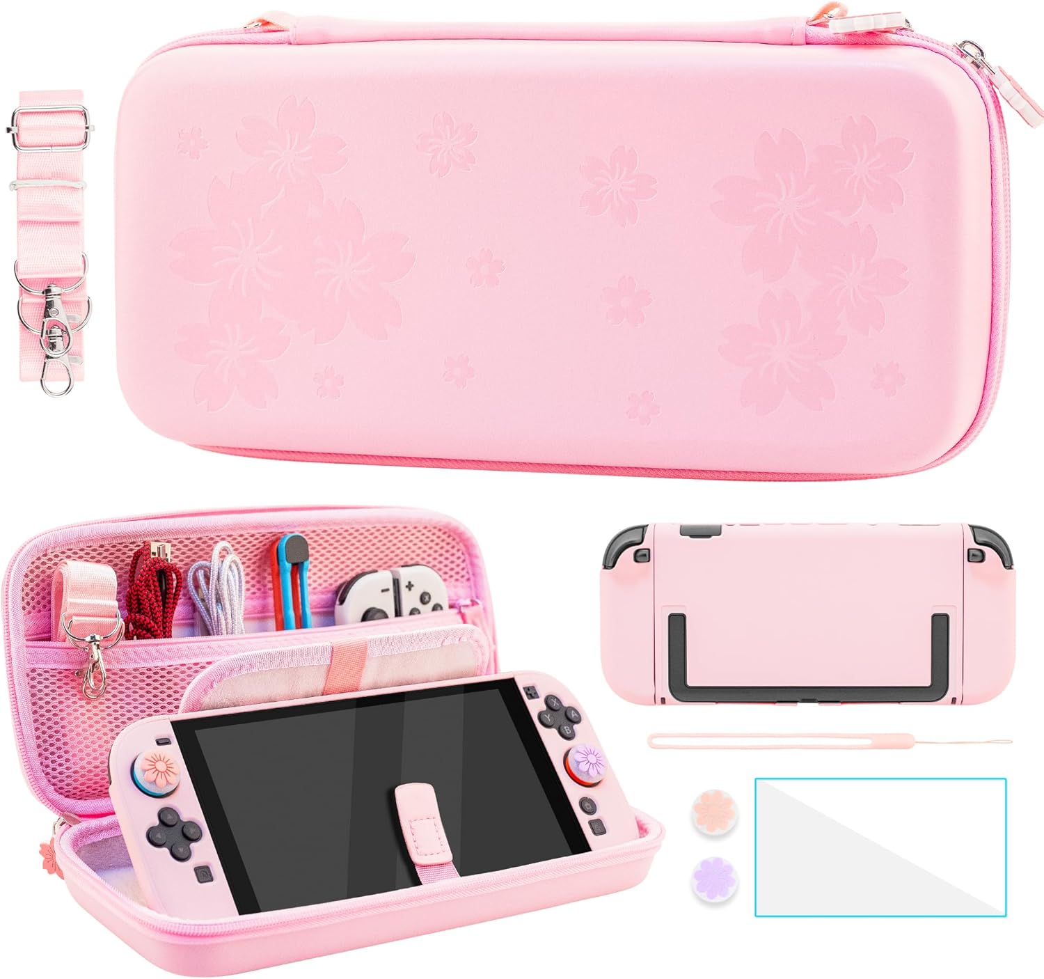 FANPL Case Bundle for Nintendo Switch 2 Accessories - Sakura Pink