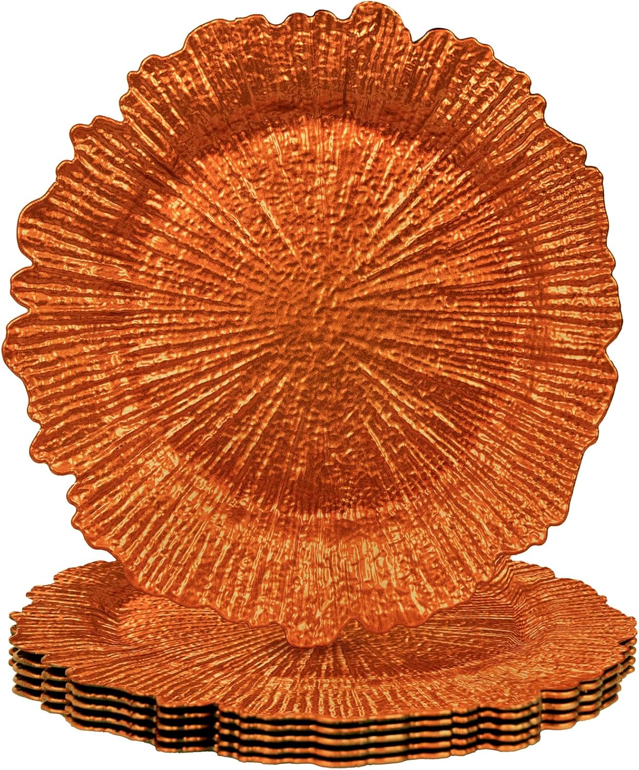 MAONAME Orange Charger Plates Set of 6 for Elegant Table Decor
