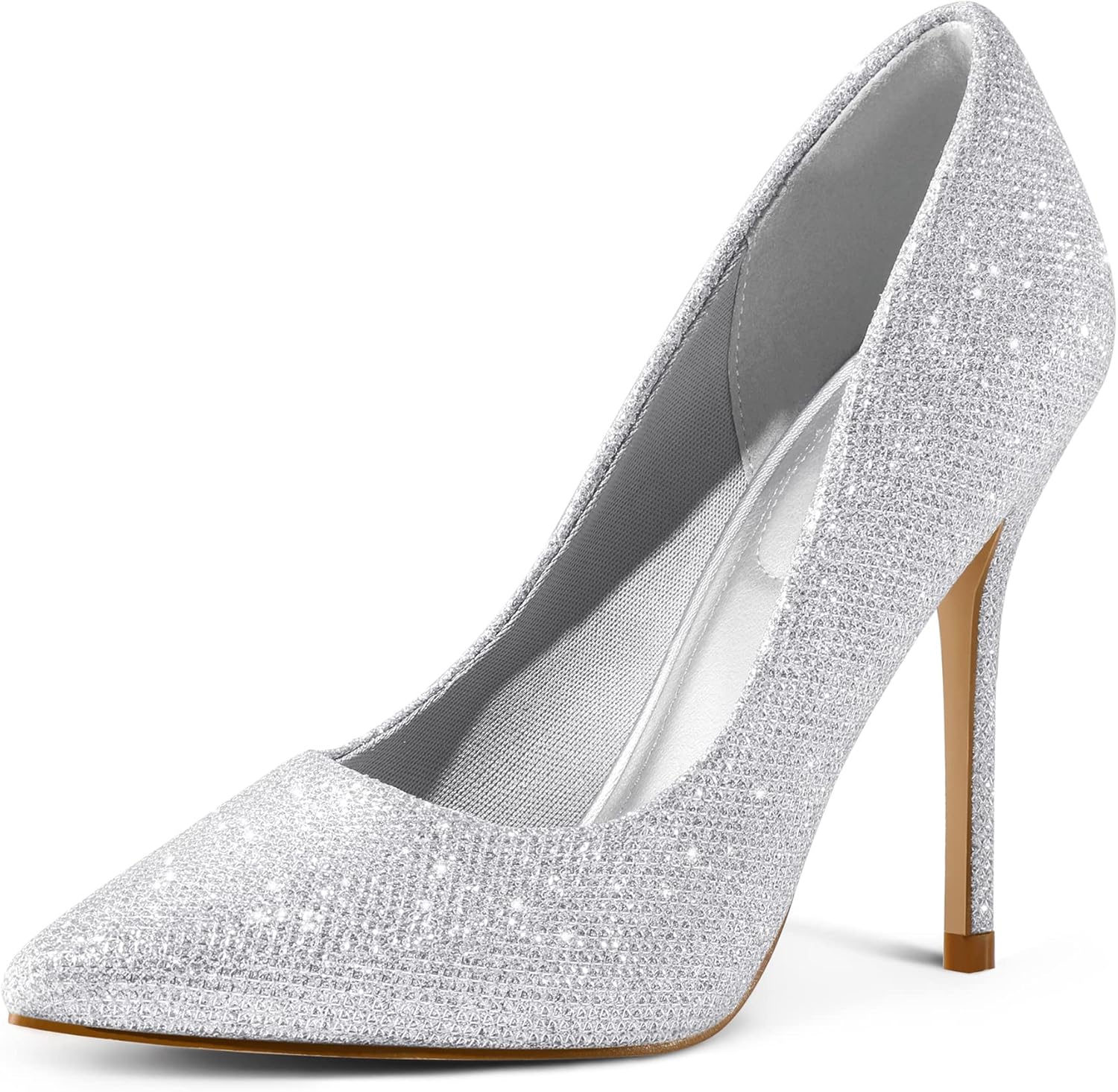 mysoft Women's High Heels Pumps Closed Pointed Toe Stiletto Shoes