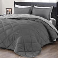 downluxe Twin Comforter Set - Charcoal and Grey Twin Comforter