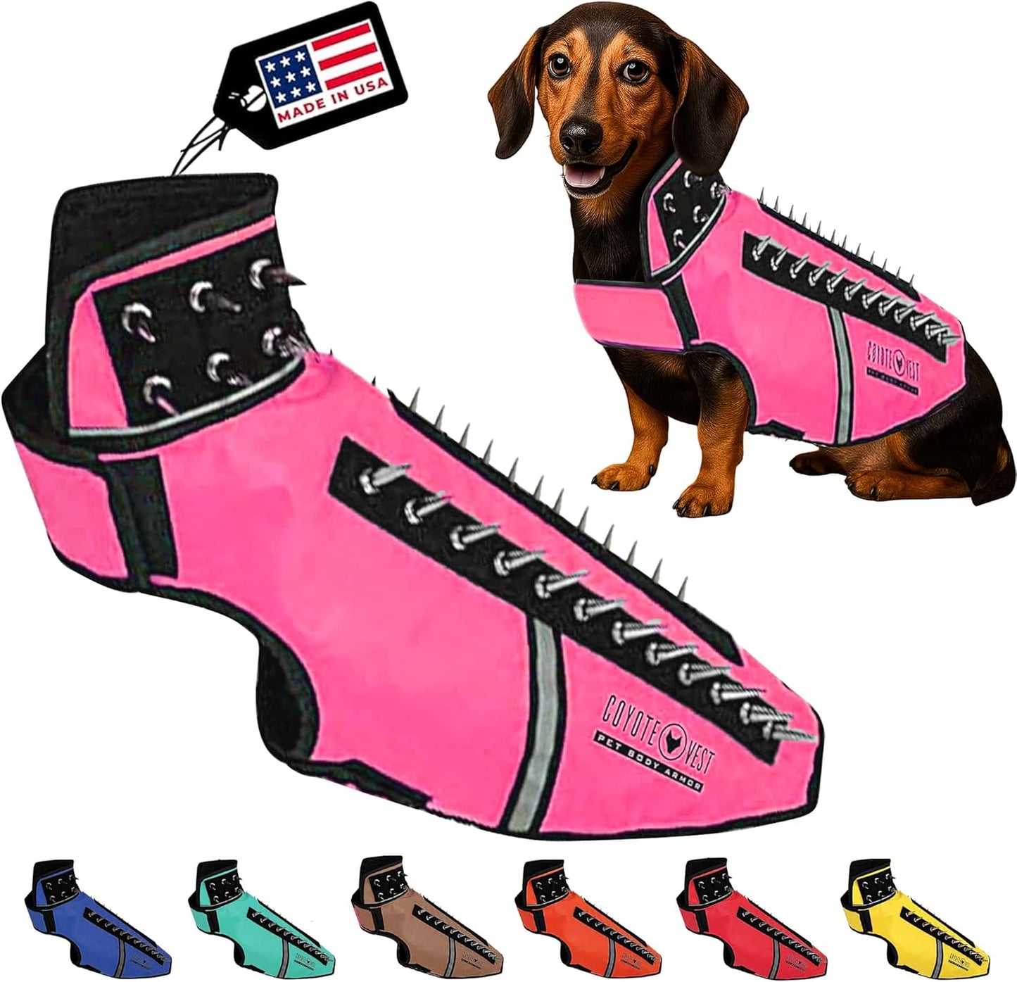 CoyoteVest SpikeVest Dog Harness for Small Dogs - Safety First