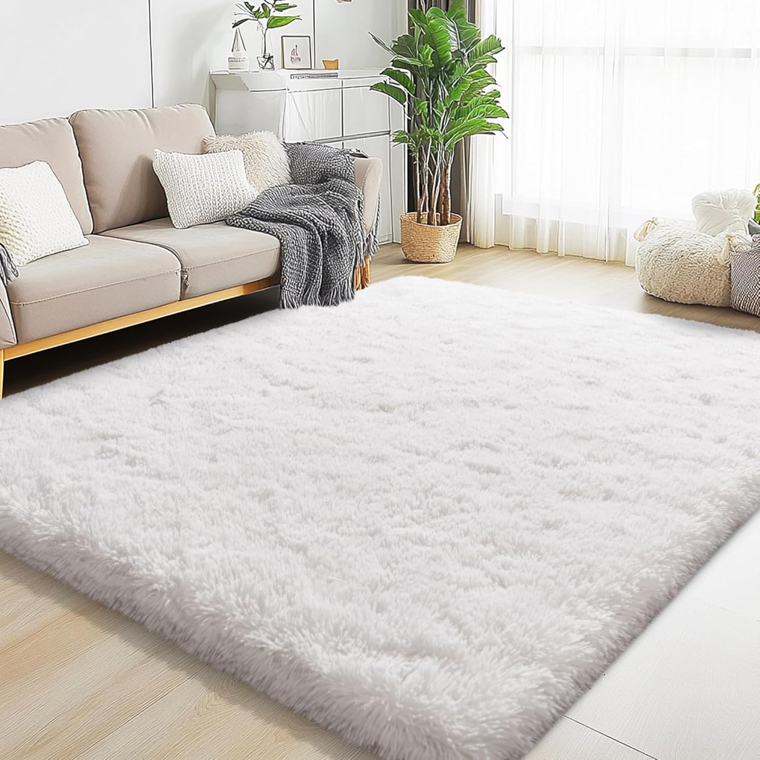 5x7 Area Rugs for Living Room - Soft Fluffy Shaggy Carpet