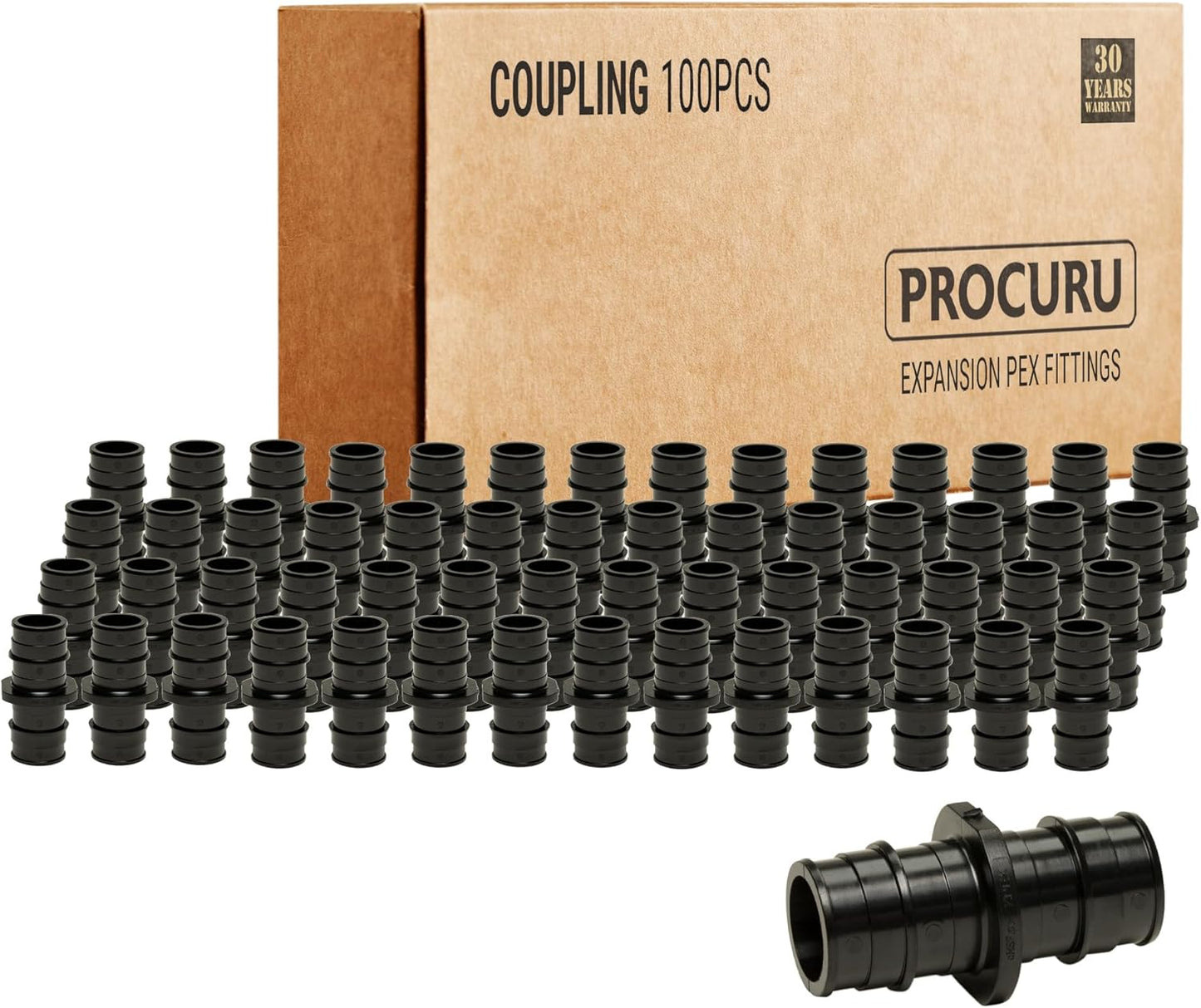 PROCURU 3/4-Inch Coupling for PEX-A Plumbing Systems - 100 Pack