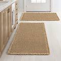 Waffle Bathroom Rugs Set of 2 24x36 in Brown - Super Absorbent