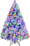 4.5ft Pre-lit Spruce Artificial Christmas Tree Snow Flocked - Ready