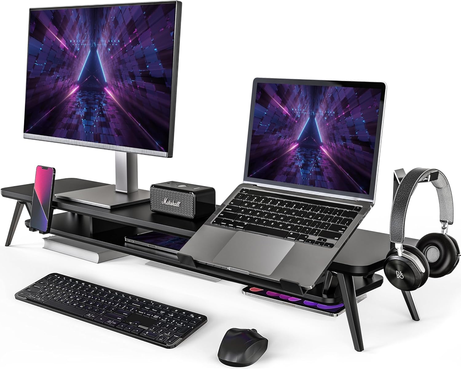 Fenge Dual Monitor Stand with Laptop Riser