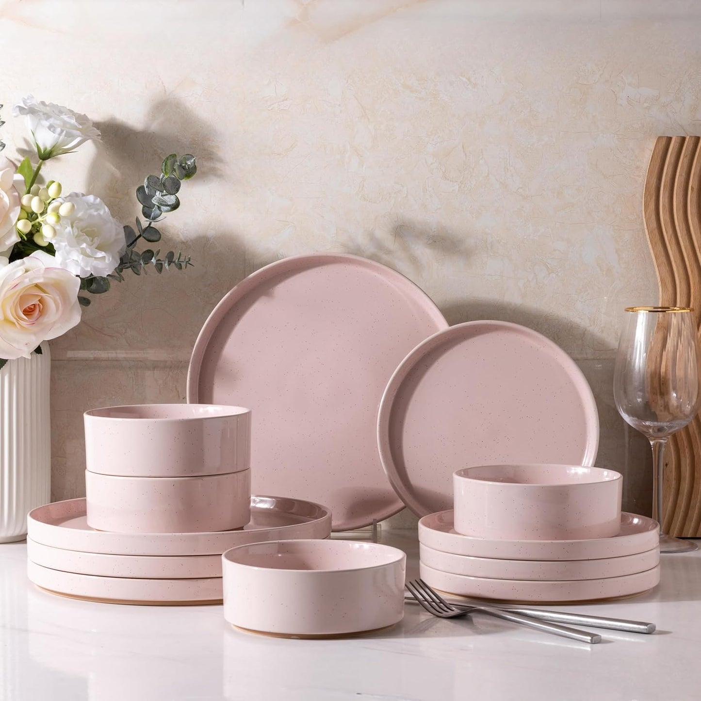 AmorArc Ceramic Dinnerware Set for 4 - Stylish and Durable