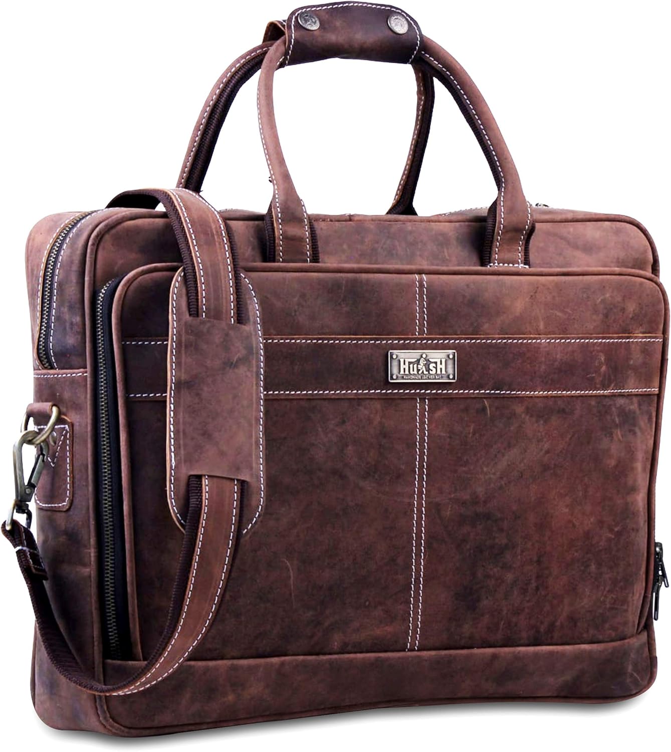 Genuine Leather Laptop Bag for Men - Stylish 18 Inch Briefcase