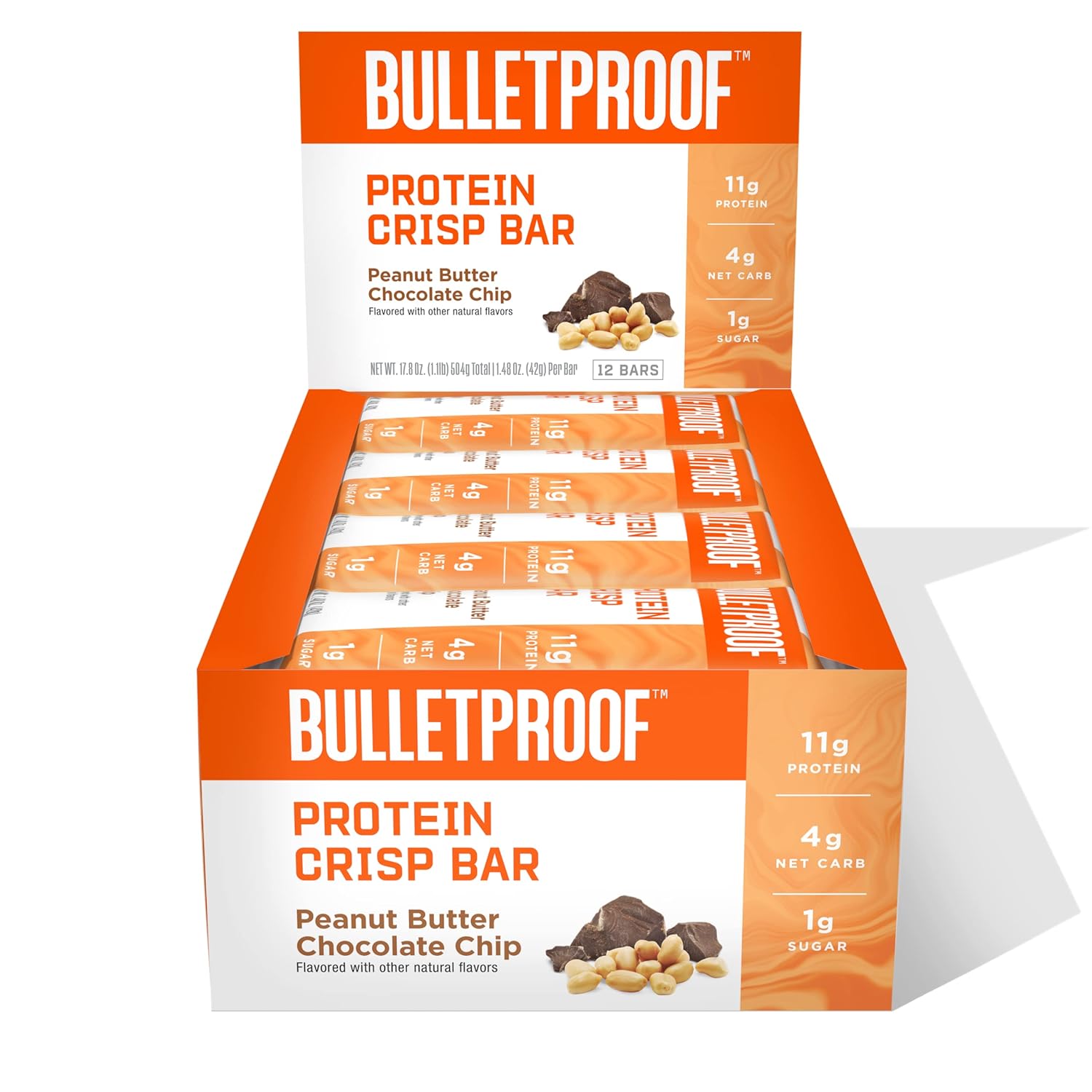 Bulletproof Protein Crisp Bars: Peanut Butter Chocolate Chip Delight