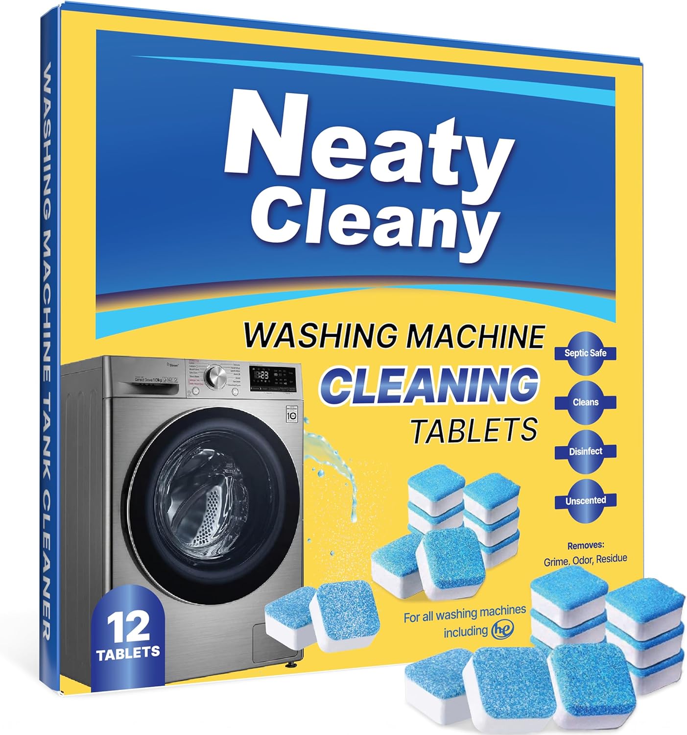 NeatyCleany Washing Machine Cleaner - Residue & Odor Remover