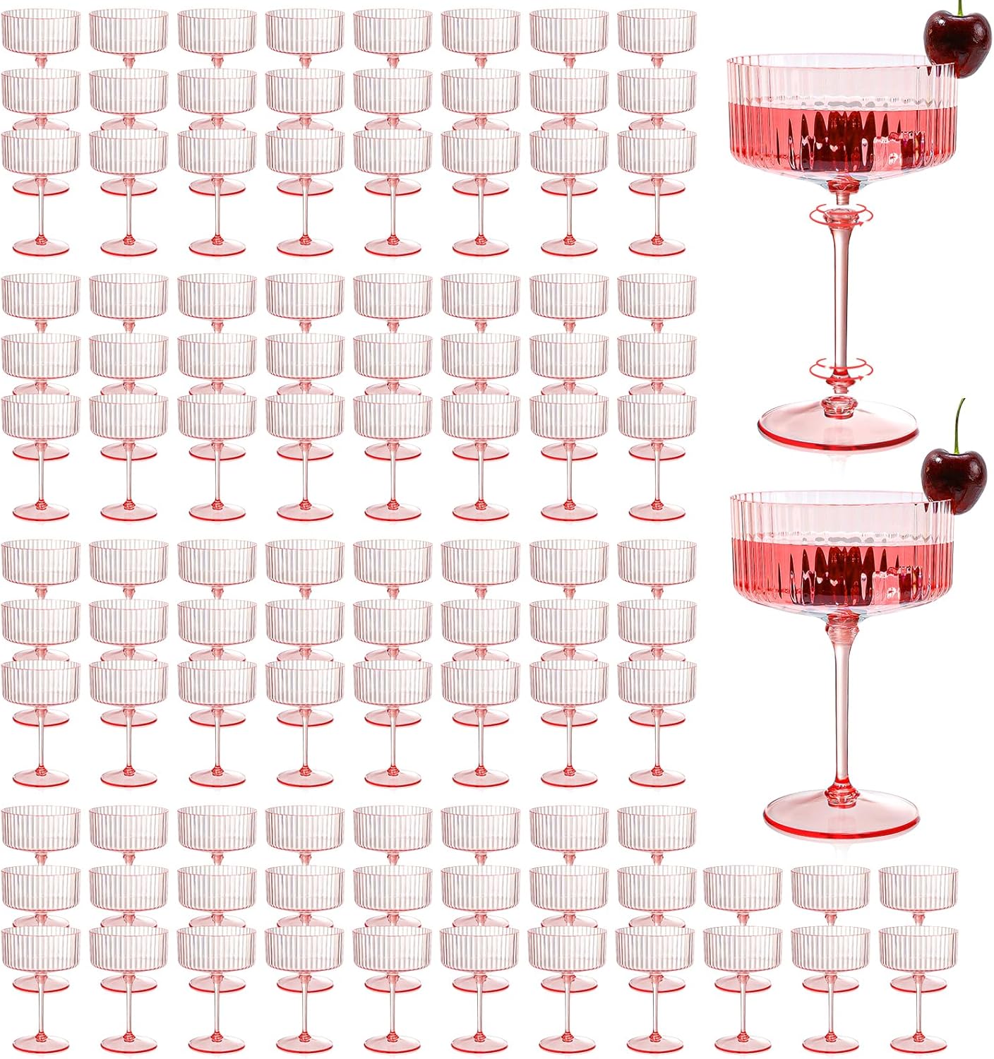 Elegant 100 Pcs Pink Martini Glasses for Any Celebration