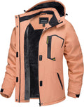 Women's Winter Ski Jacket Waterproof Snow Coat - Warm Fleece Hooded [