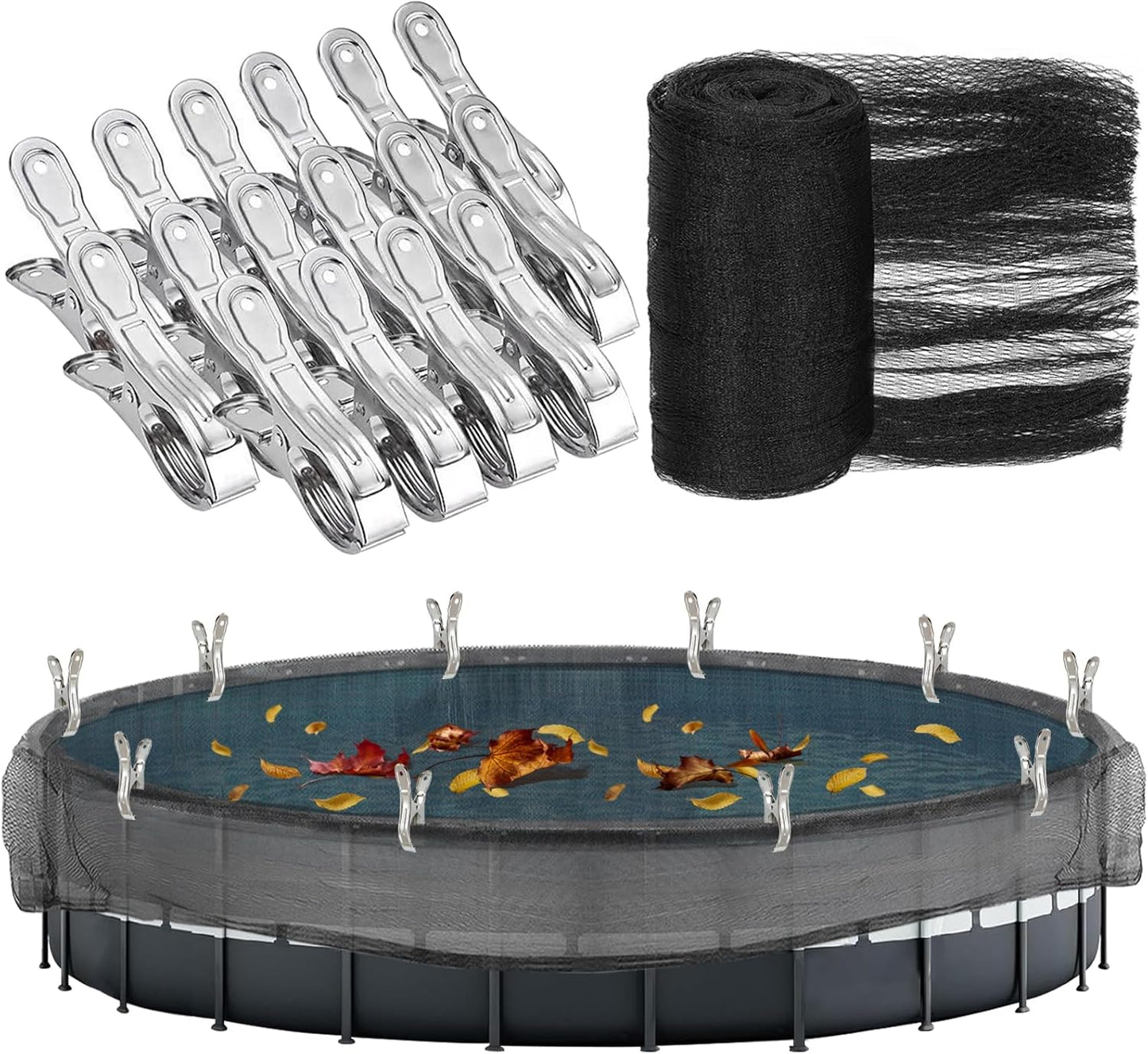 26.2 Feet Round Leaf Net Cover for Above Ground Pools Safety