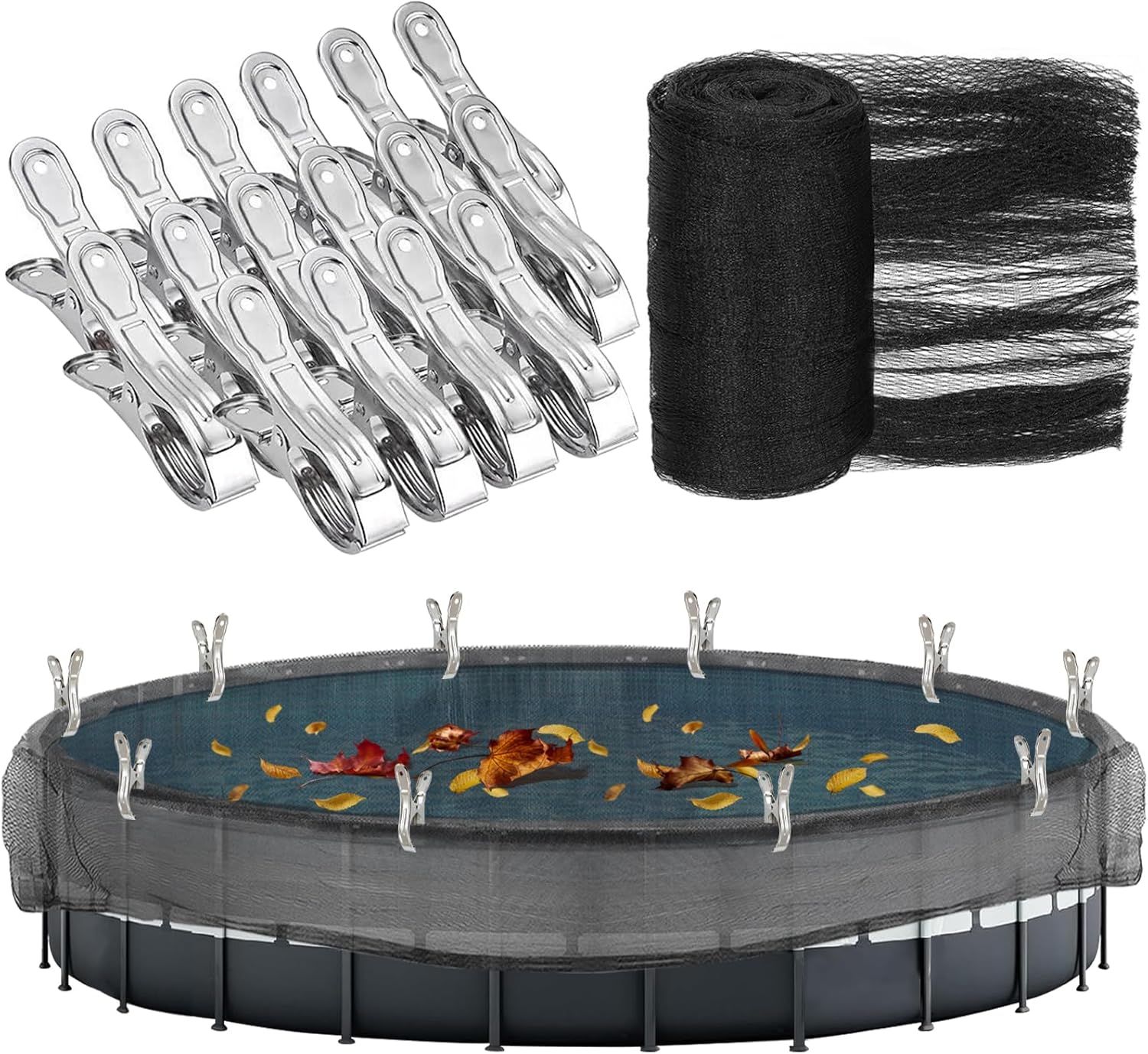 26.2 Feet Round Leaf Net Cover for Above Ground Pools Safety