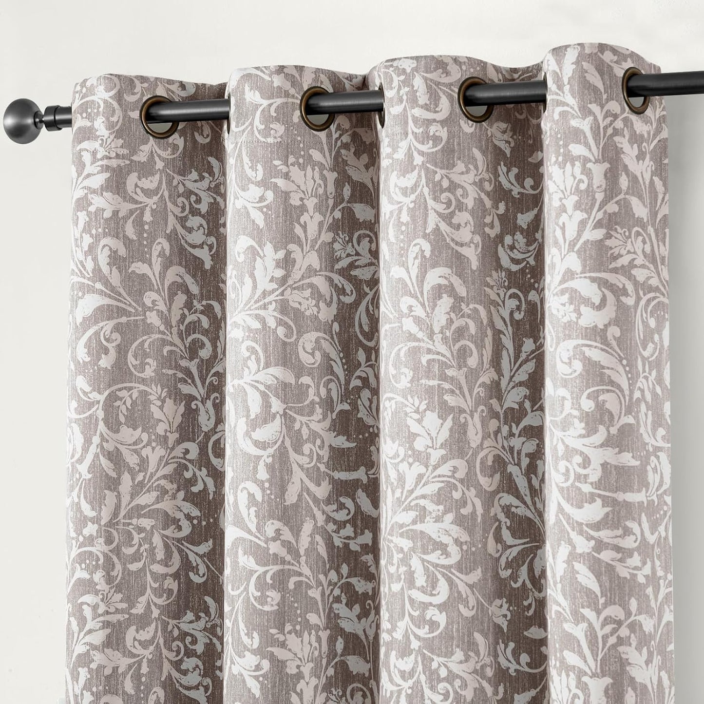jinchan Blackout Curtains for Bedroom with Vintage Floral Design