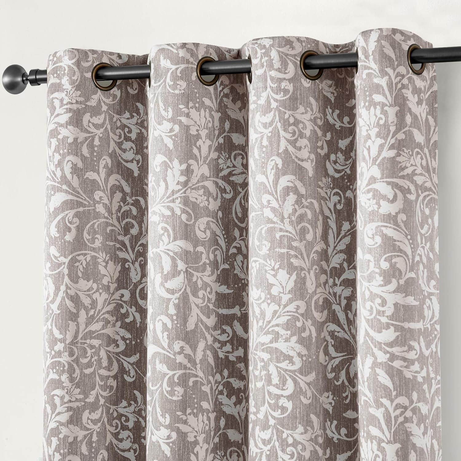 jinchan Blackout Curtains for Bedroom with Vintage Floral Design