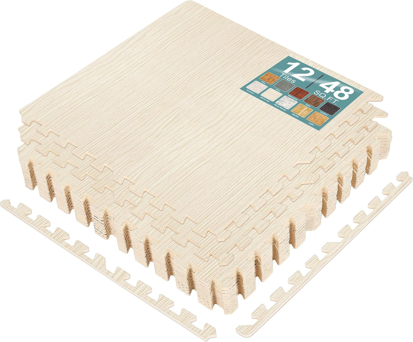 Wood Grain Floor Tiles Foam Mat for Home and Business Use
