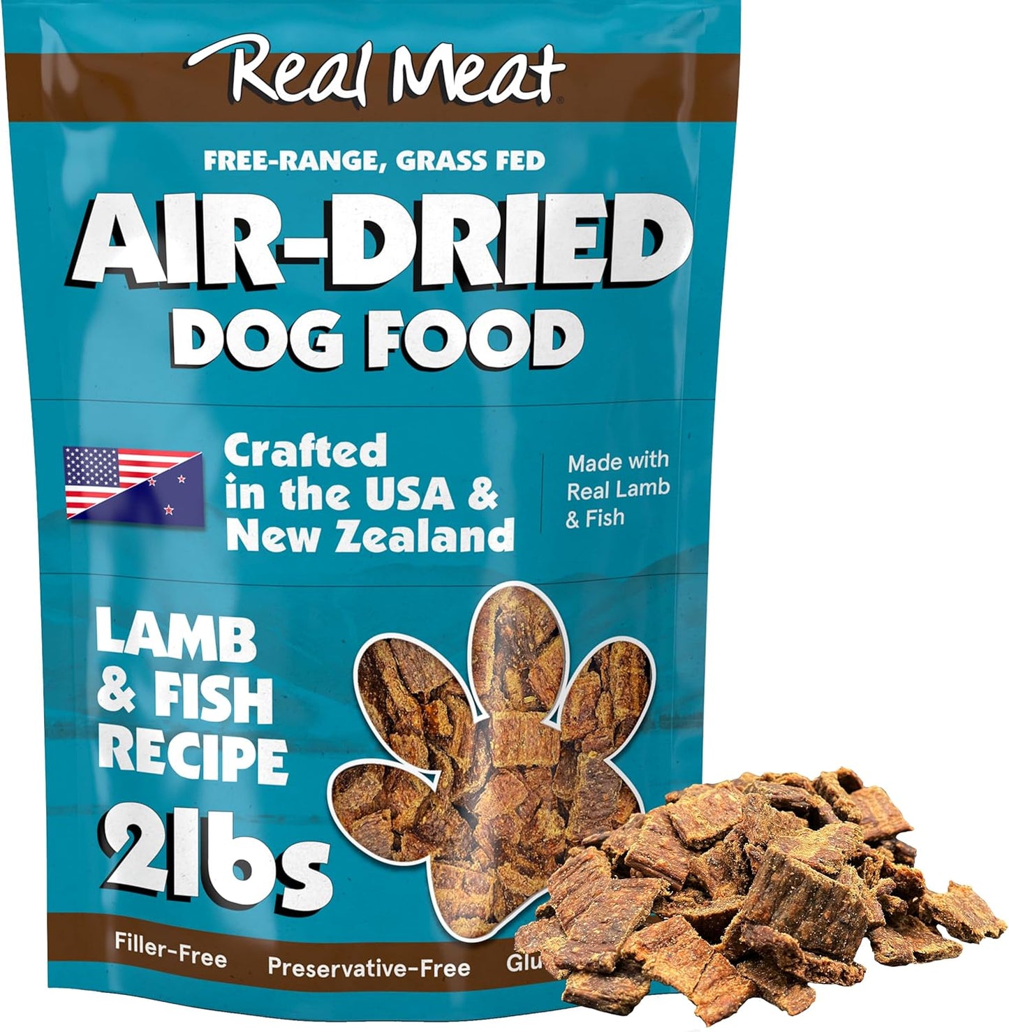 Real Meat Air Dried Dog Food with Lamb & Fish for Happy Pups
