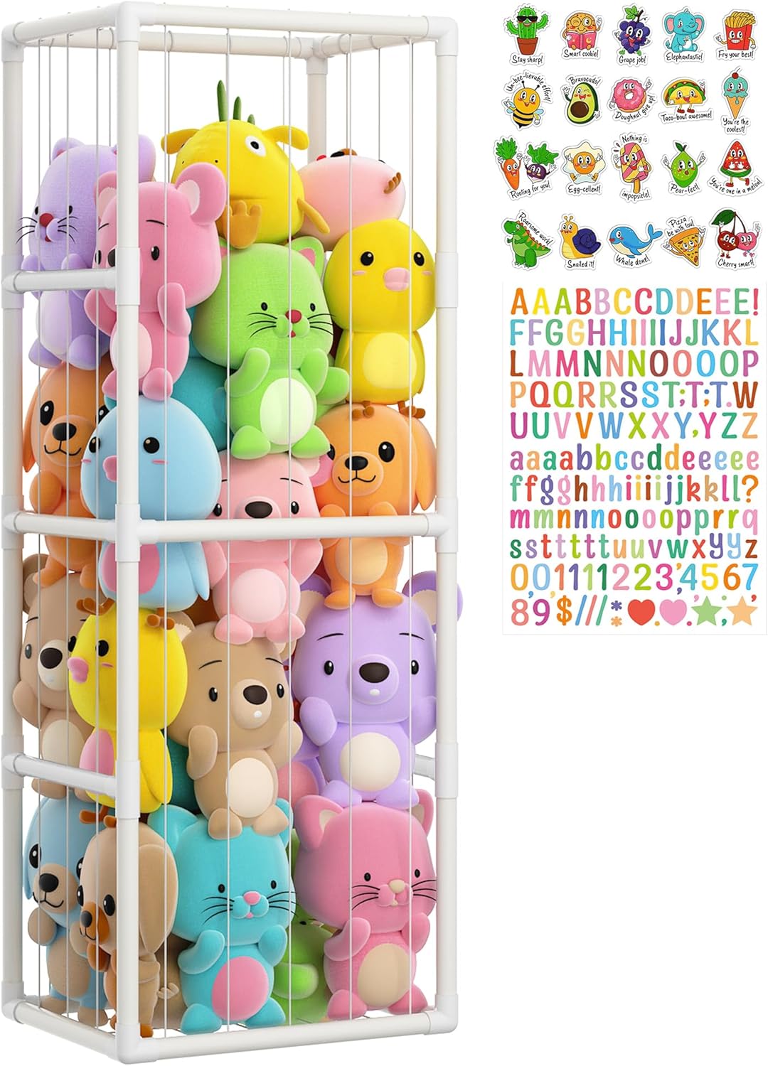 Stuffed Animal Storage Organizer - Vertical Zoo Cage for Kids