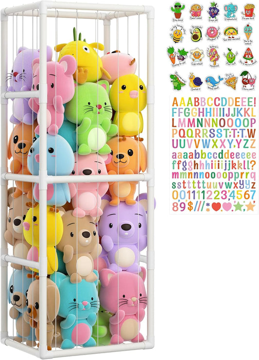 Stuffed Animal Storage Organizer - Vertical Zoo Cage for Kids