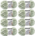Chunky Chenille Yarn for Hand Knitting 8 Jumbo Pack - Soft Sage Green
