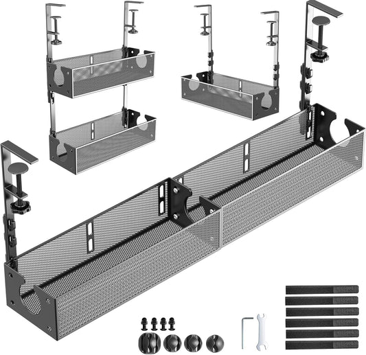 Multi-Model Under Desk Cable Management Tray for Tidy Cords